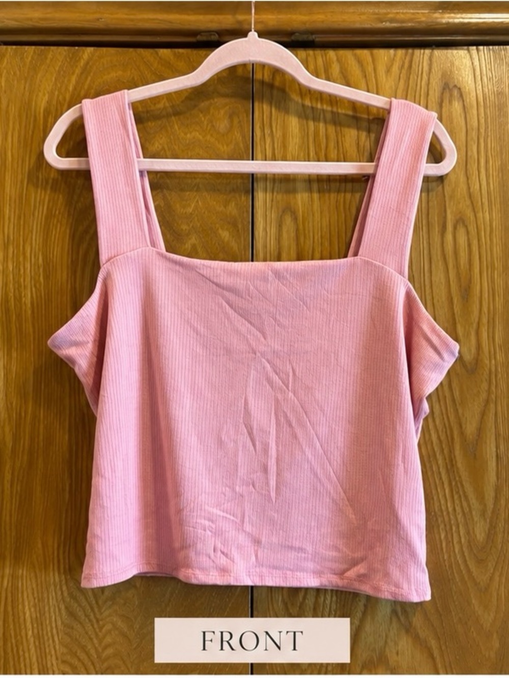 NWT Nine Britton Pink Ribbed Cropped Tank Top XL